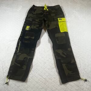 NWOT Pink Dolphin Motors Camo Denim Cargo Pants size medium